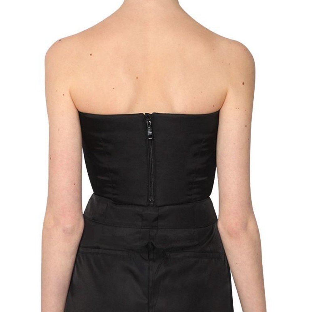 Prada Women's Black Nylon Gabardine Bustier Crop Top size 36 NWT - Picture 7 of 8